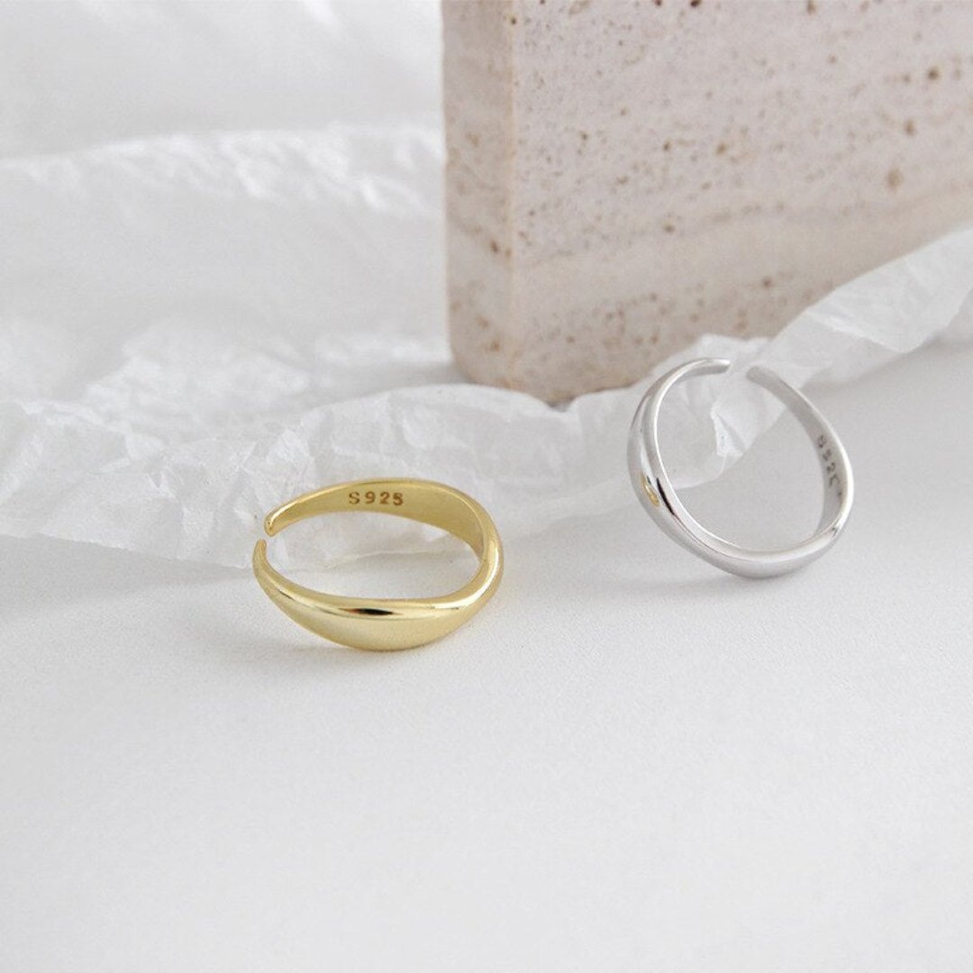 Verstellbarer Ring „Wave“ aus 925er Sterlingsilber