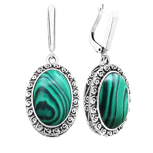 Spring Flower Malachite Earrings