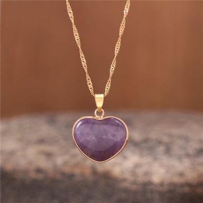 Spiritual Heart Natural Stone Necklace