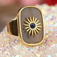 Resplendent Birthstones Sun Flower Adjustable Ring