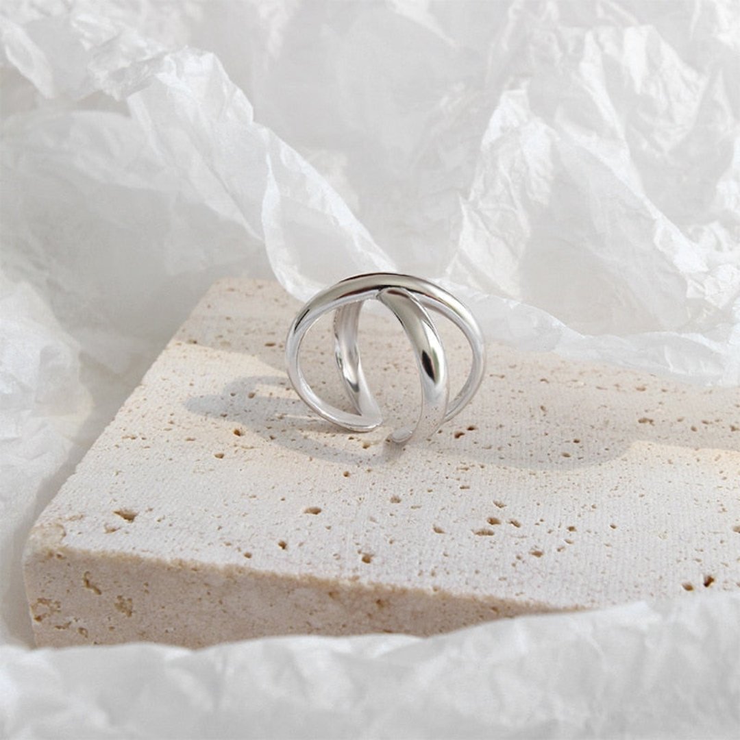X 925 Sterling Silver Adjustable Ring