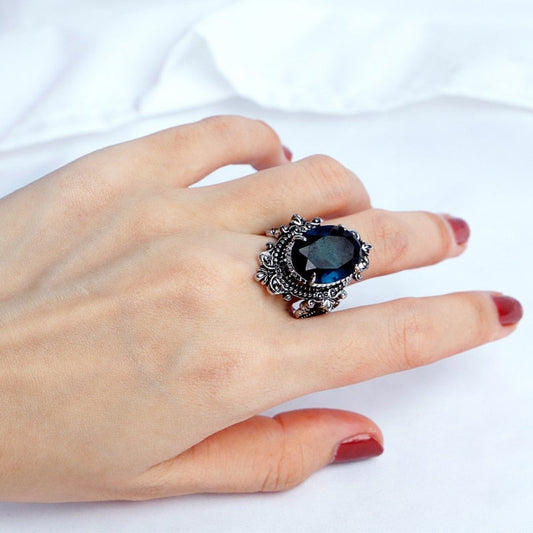 Blue Sapphire 925 Sterling Silver Ring