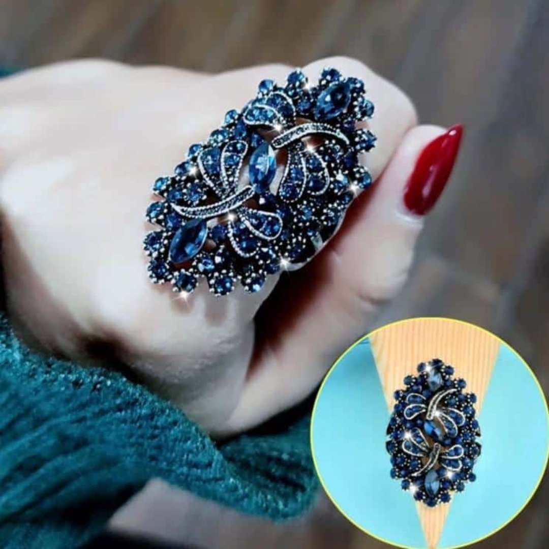 Vintage Strass Libelle Ring