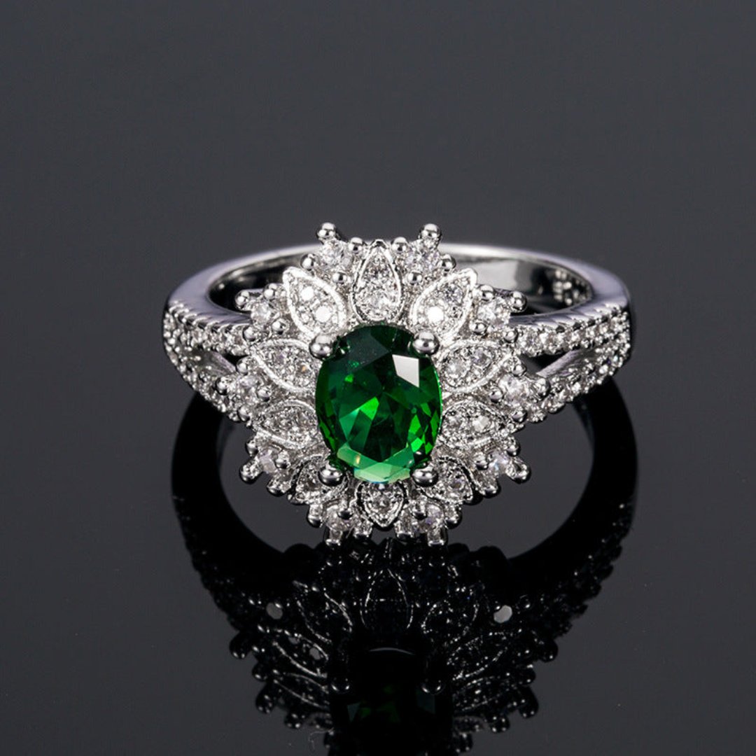 Vintage Emerald & Zircon Ring