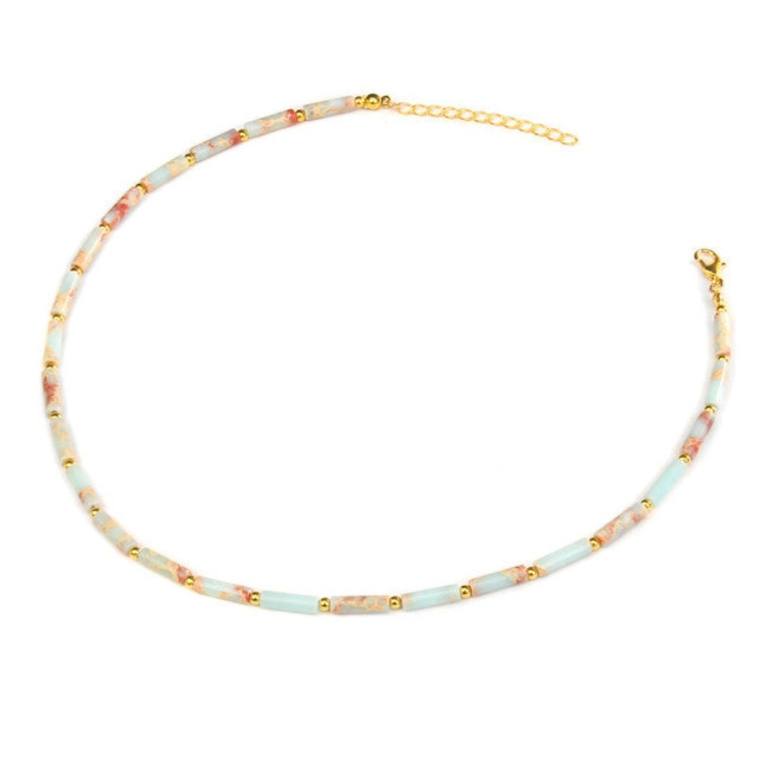 Natural Stone Tube Beads Necklaces