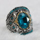 Vintage Aquamarine Silver Ring