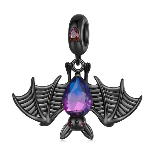 Anhänger aus Sterlingsilber mit schwarzem Fledermaustopas 