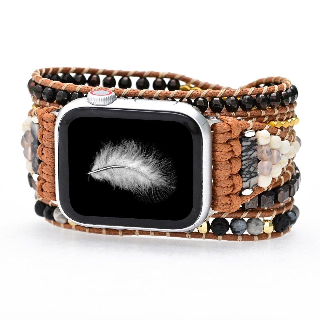 Retro-Armband für Apple Watch aus natürlichem Onyx