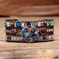 Boho Heart Blue Color Calcite Wrap Bracelet