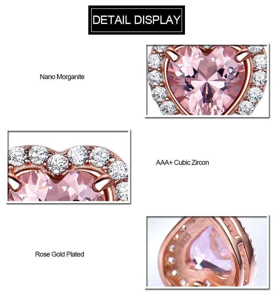 Elegant Morganite Sterling Silver Set