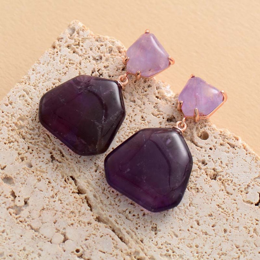 Trend Amethyst & Tiger Eye Earrings