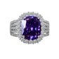 Shining Amethyst Sterling Silver Adjustable Ring
