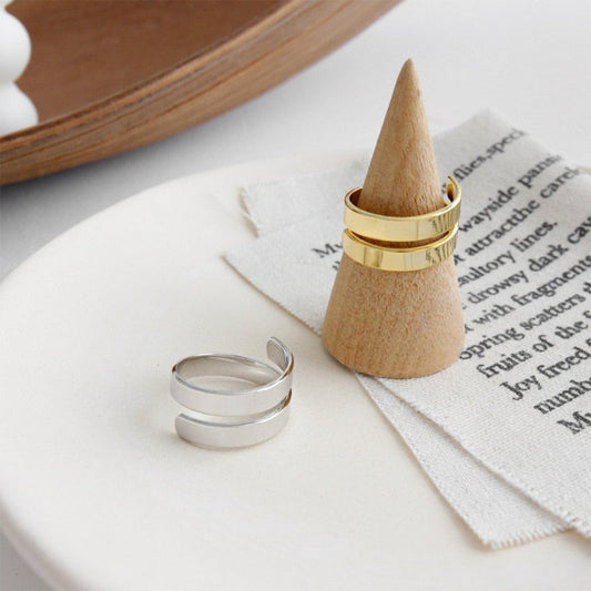 Spiral 925 Sterling Silver Adjustable Ring
