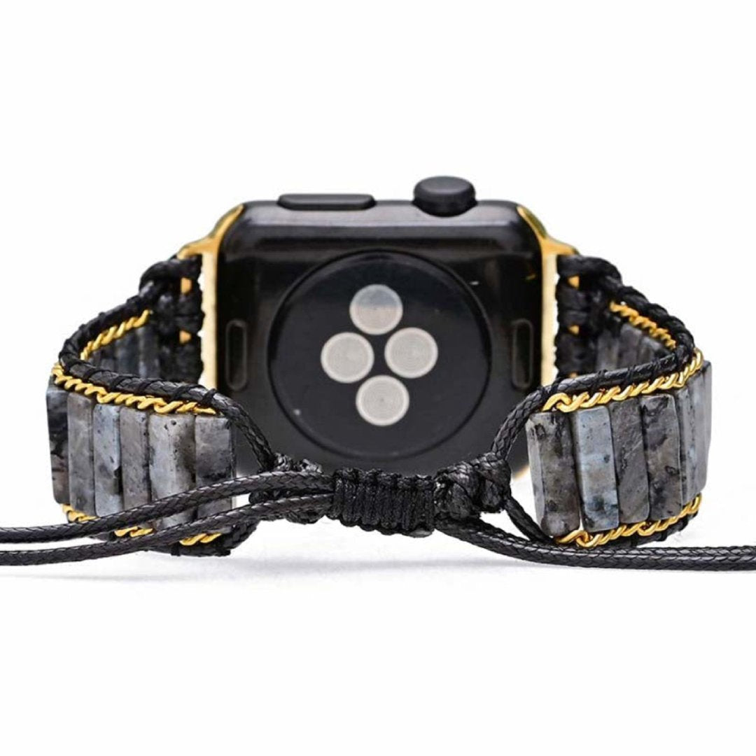 Böhmisches schwarzes Labradorit-Apple-Watch-Armband