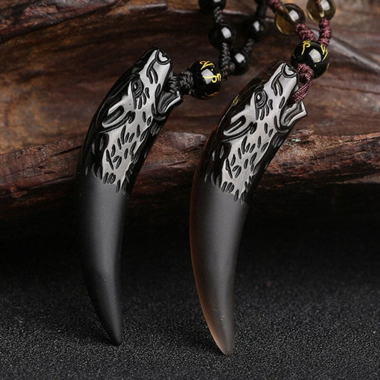 Wolf Courage Obsidian Halskette