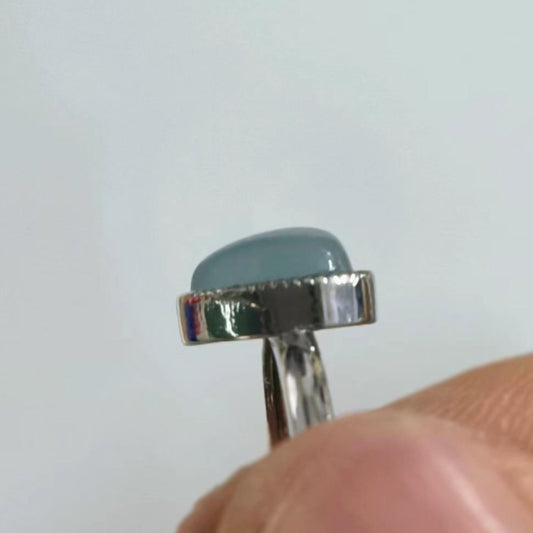 Verstellbarer Vintage-Ring in Herzform mit Aquamarin 