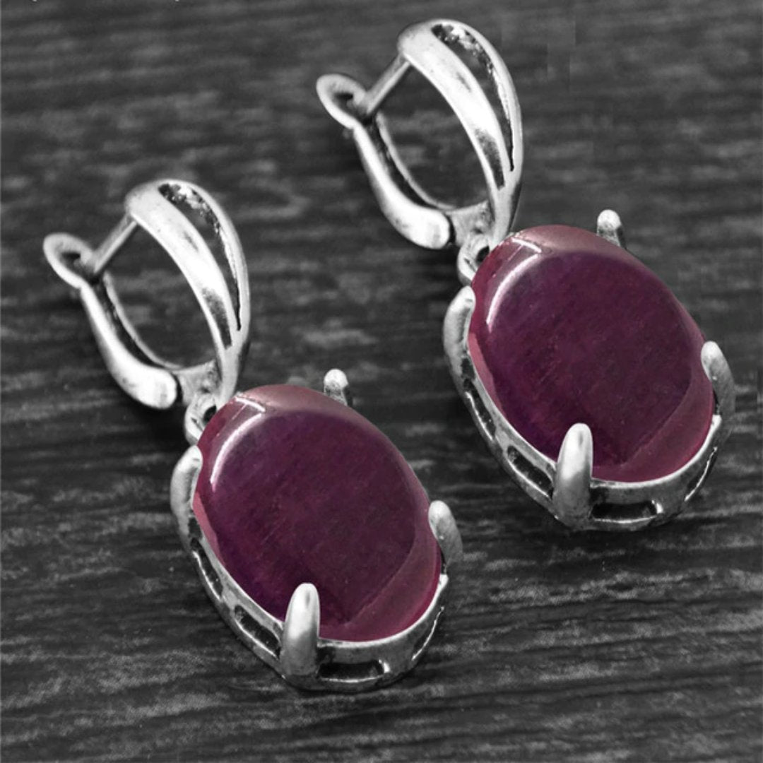 Spiritual Crystal Silver Plated Earrings