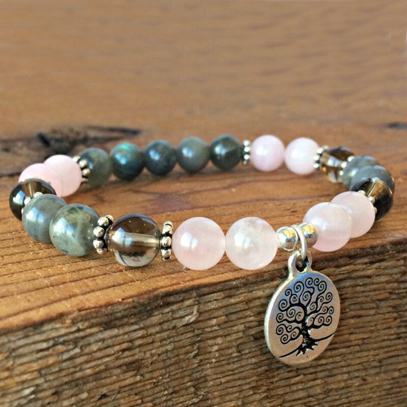 Spirituelles Lebensbaum-Labradorit-Armband