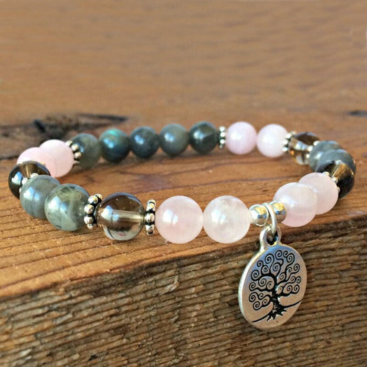 Spirituelles Lebensbaum-Labradorit-Armband