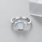 Elegant Moonstone Sterling Silver Ring
