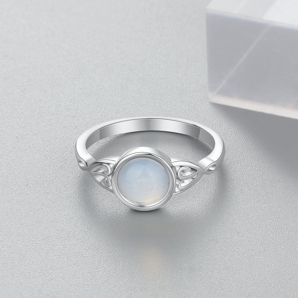 Elegant Moonstone Sterling Silver Ring