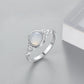 Elegant Moonstone Sterling Silver Ring