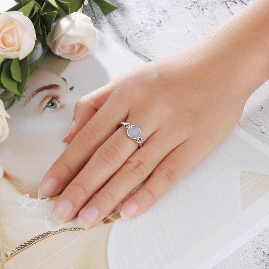 Elegant Moonstone Sterling Silver Ring