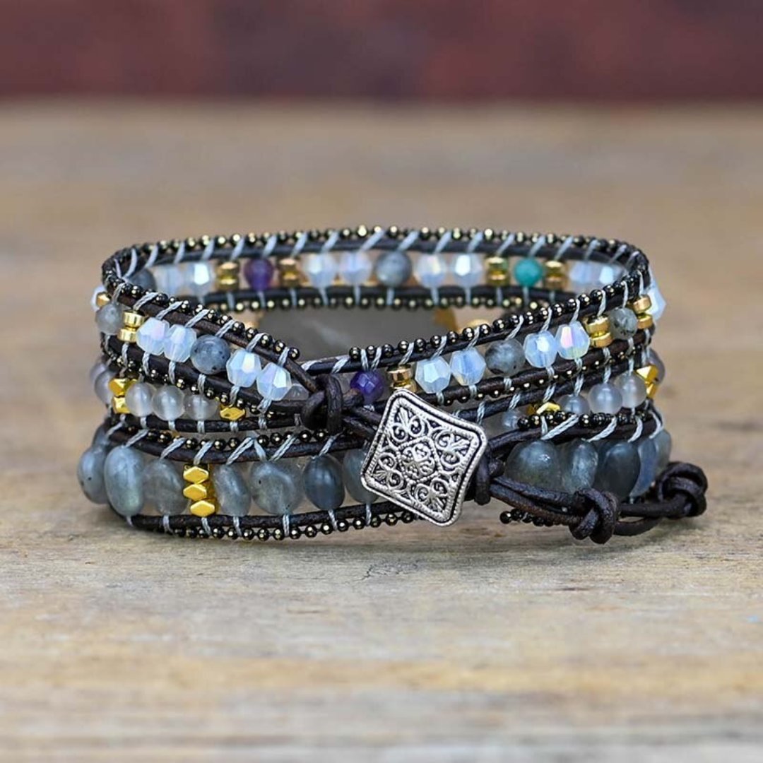 Schwarzes Labradorit-Steinarmband