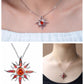 Sunstar Fire Opal Garnet Silver Necklace