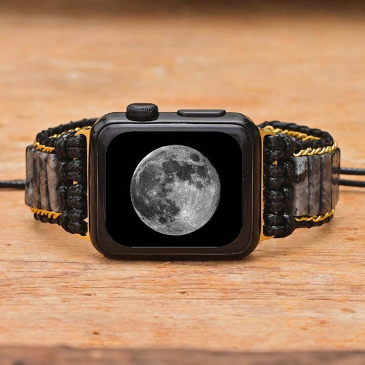 Böhmisches schwarzes Labradorit-Apple-Watch-Armband