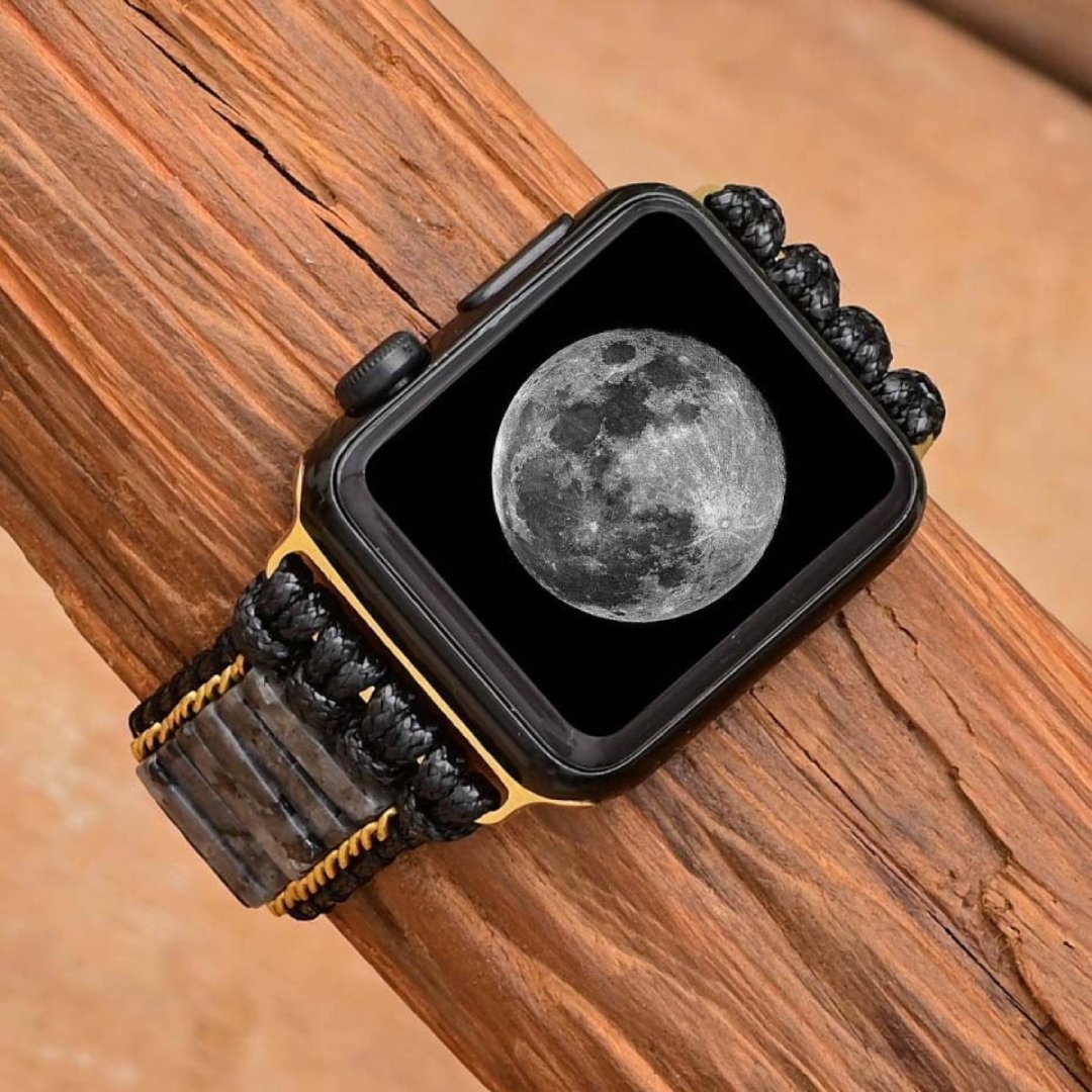 Böhmisches schwarzes Labradorit-Apple-Watch-Armband