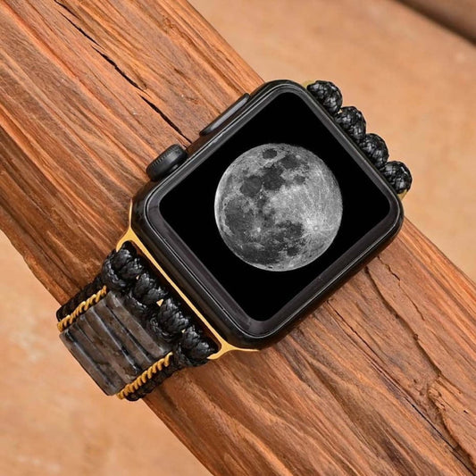 Böhmisches schwarzes Labradorit-Apple-Watch-Armband