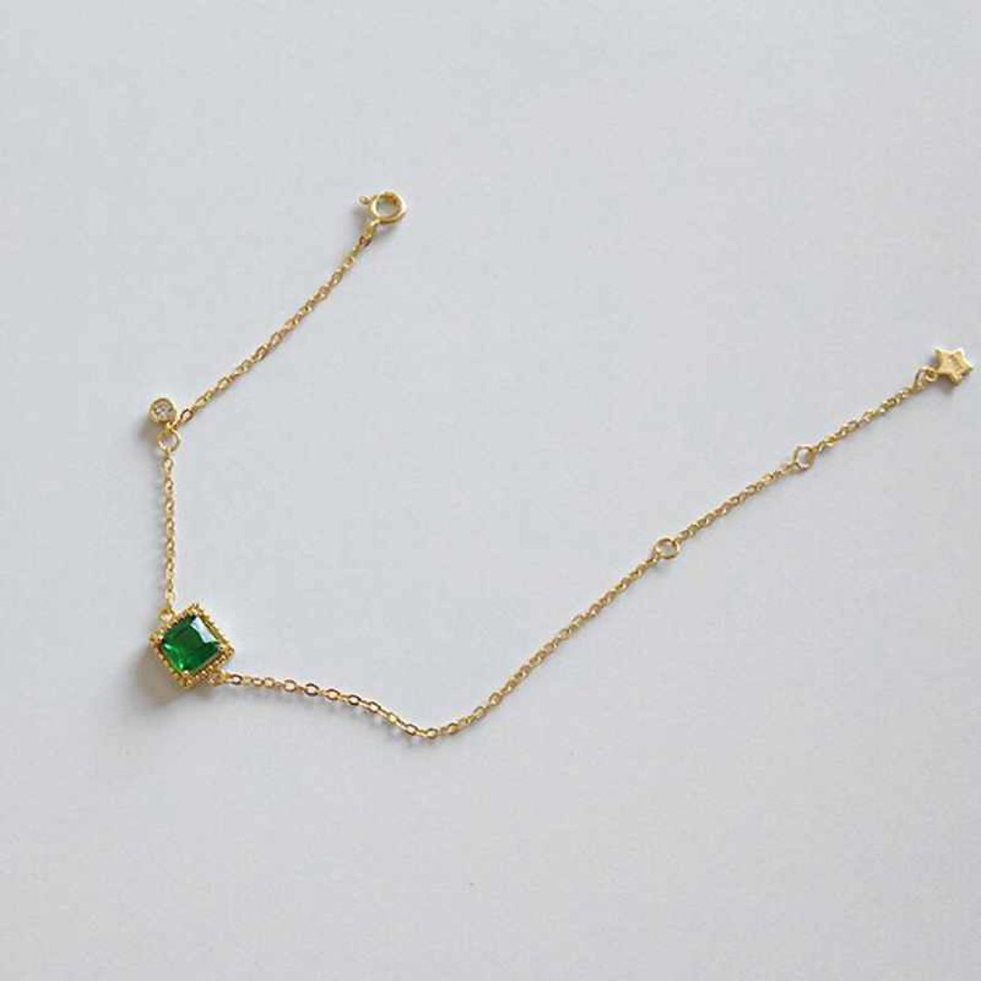 Luxury Emerald Sterling Silver Bracelet