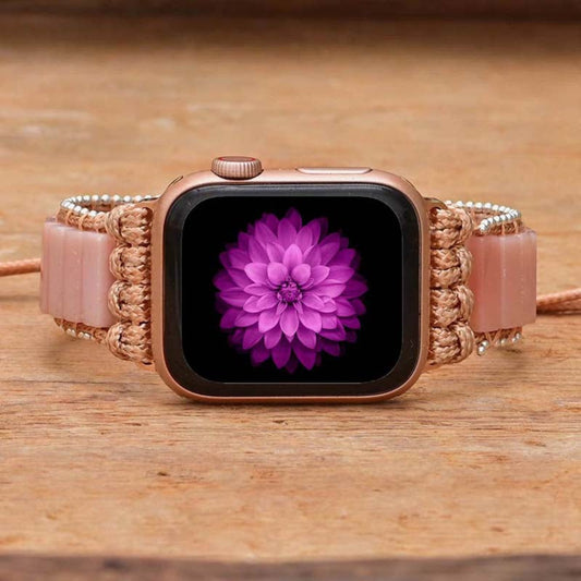 Elegant Pink Opal Apple Watch Strap