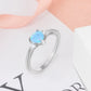 Lovely Heart Fire Opal & Zirconia Ring