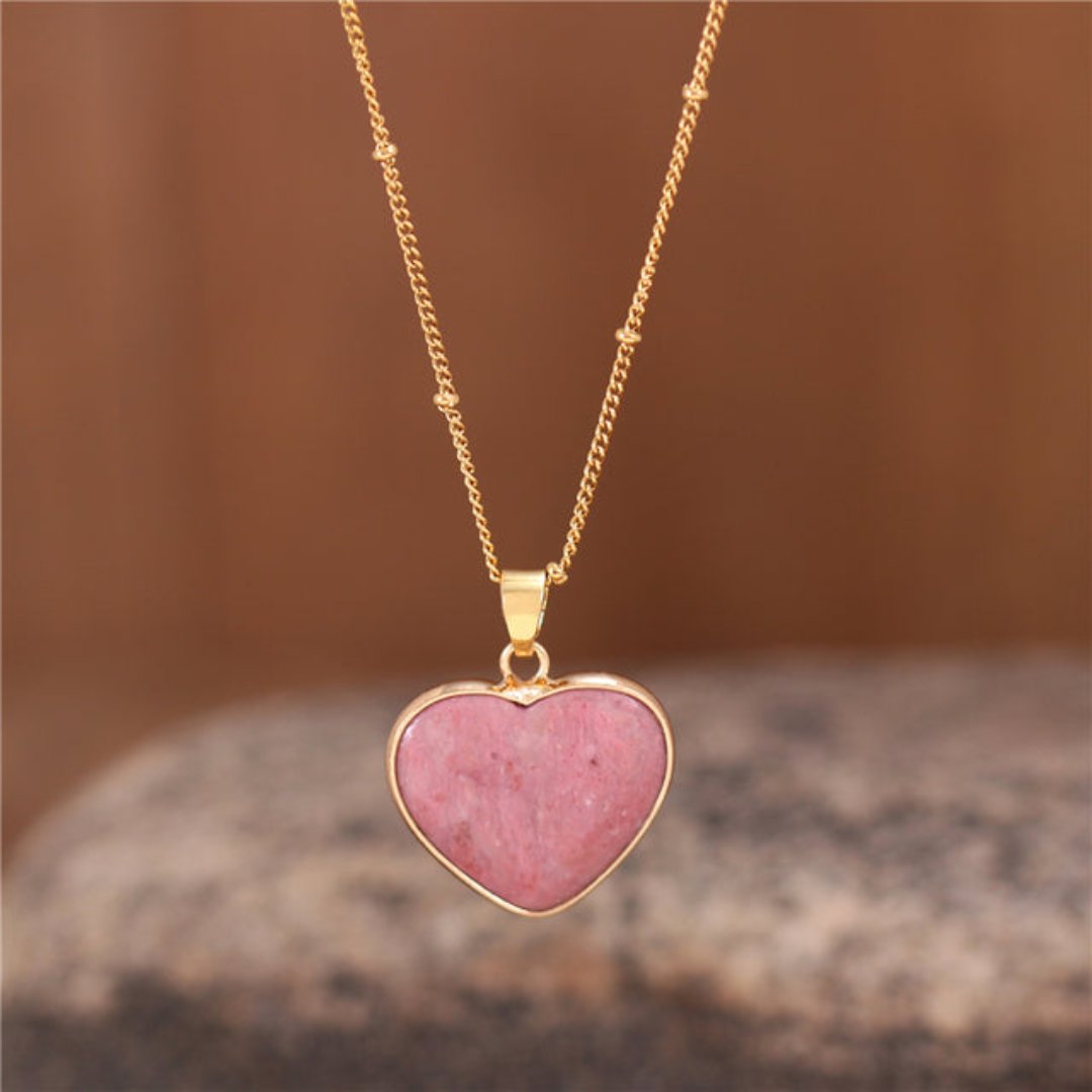 Spiritual Heart Natural Stone Necklace