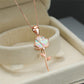 Blume Weißer Opal 925 Sterling Silber Halskette 