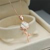 Blume Weißer Opal 925 Sterling Silber Halskette 