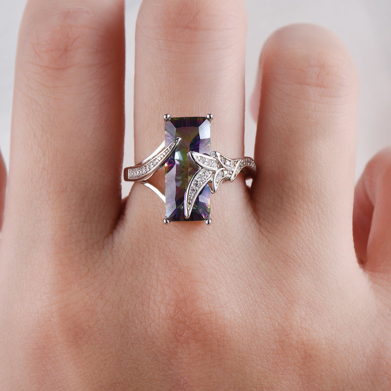 Rainbow Topaz Sterling Silver Ring