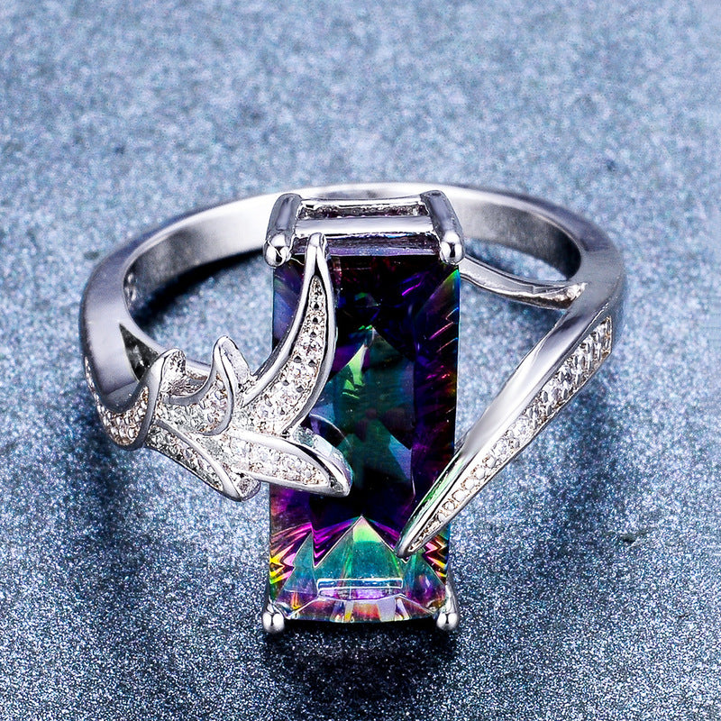 Rainbow Topaz Sterling Silver Ring