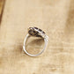 Antiker Granat 925 Sterling Silber verstellbarer Ring