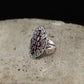 Antiker Granat 925 Sterling Silber verstellbarer Ring