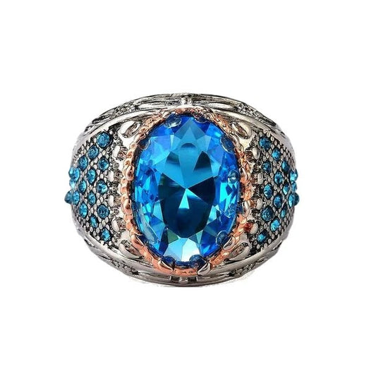 Ottoman Sultan Eye Aquamarine Ring