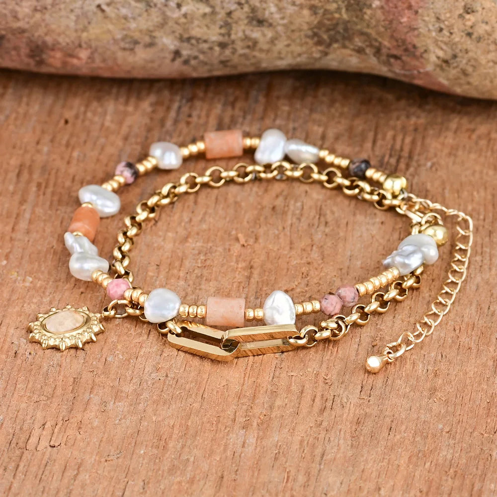 Spirituelles Armband aus natürlichem Sonnenstein 
