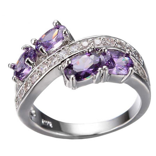 Stylish Amethyst Silver Ring