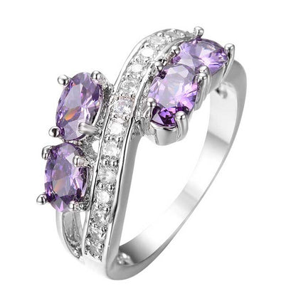 Stylish Amethyst Silver Ring