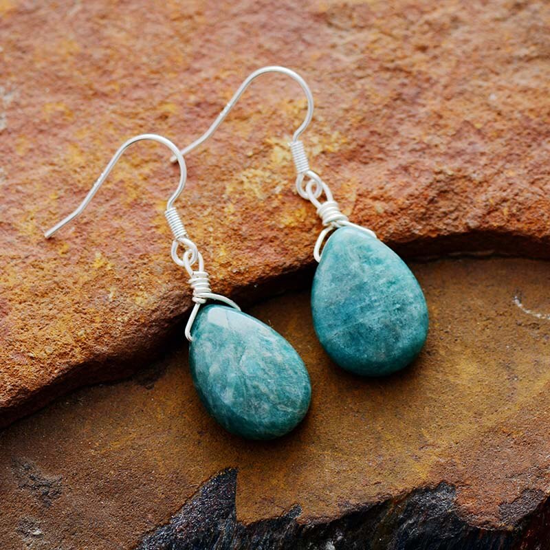 Spirit Amazonite Teardrop Earrings