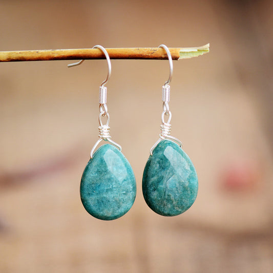Spirit Amazonite Teardrop Earrings