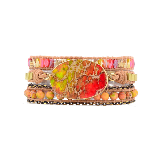 Spirituelles Wickelarmband „Orange Passion“ 