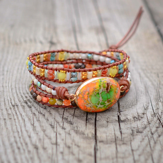 Spirituelles Orange Dream Wickelarmband 